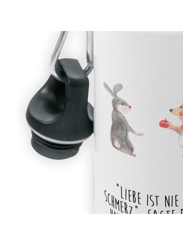 Mr. & Mrs. Panda Trinkflasche Hase Igel mit Spruch in Weiß
