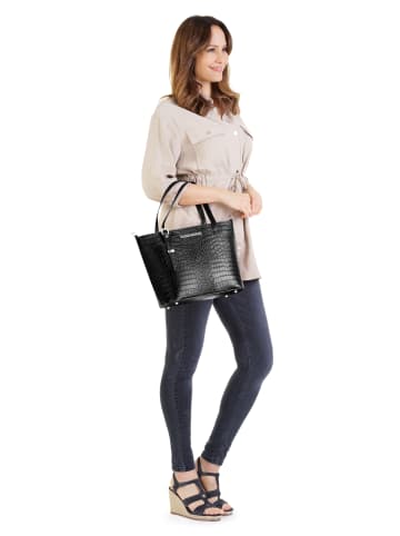 Cluty Handtasche echt Leder in schwarz