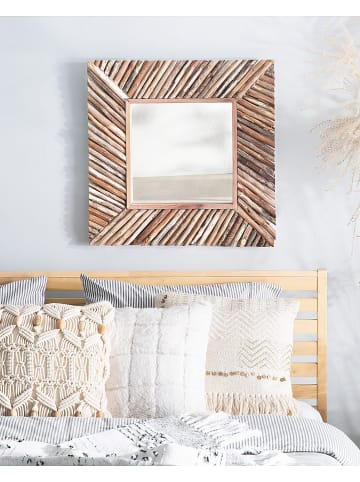 Beliani Wandspiegel KANAB in Braun - (W) 60 x (H) 60 x (L) 5 cm