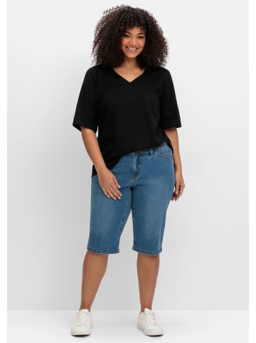 sheego Jeansbermudas in blue denim