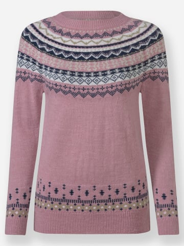 WITT WEIDEN Jacquard-Pullover in mauve-marine-gemustert