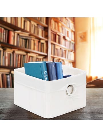 relaxdays 3x Aufbewahrungskorb in Weiß - (B)31 x (H)20 x (T)31 cm