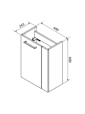 Fackelmann Waschbeckenunterschrank SBC in grau-44(B)x60(H)x24,3(T)cm