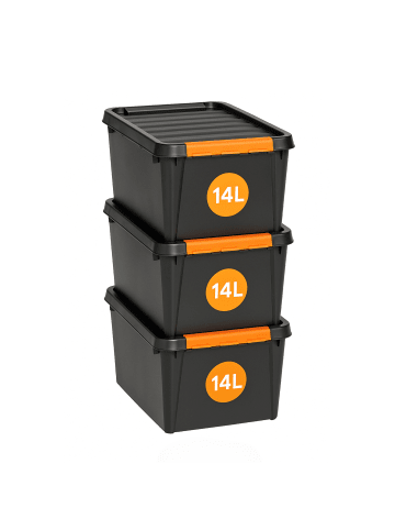 SmartStore 3er-Set Aufbewahrungsbox Pro Schwarz 14L