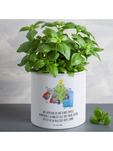 Mr. & Mrs. Panda Blumenkübel Weihnachten Smörle mit Spruch in Weiß