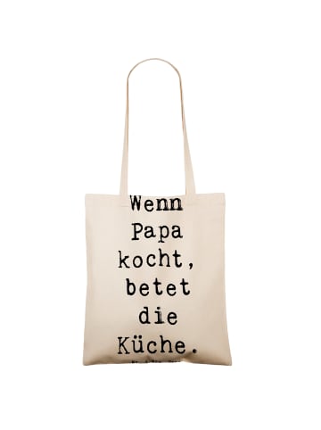 Mr. & Mrs. Panda Tragetasche Vater Koch mit Spruch in Creme