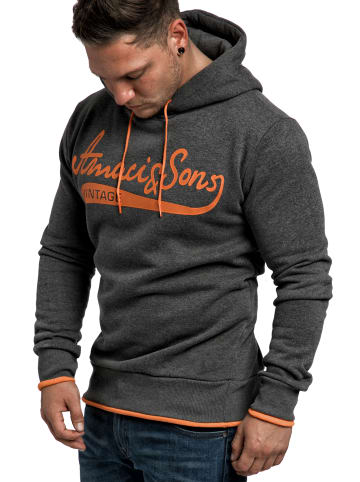 Amaci&Sons Kapuzenpullover MENIFEE in Anthrazit/Orange