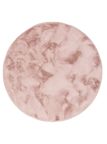 Pergamon Fellteppich Luxus Super Soft Plush Rund in Altrosa