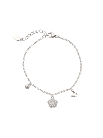 faina Women Chain Link Bracelet With Charms in Silver