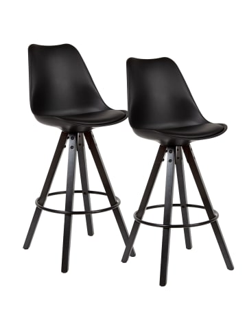 KADIMA DESIGN 2er Set Barhocker Kunstleder / Massivholz