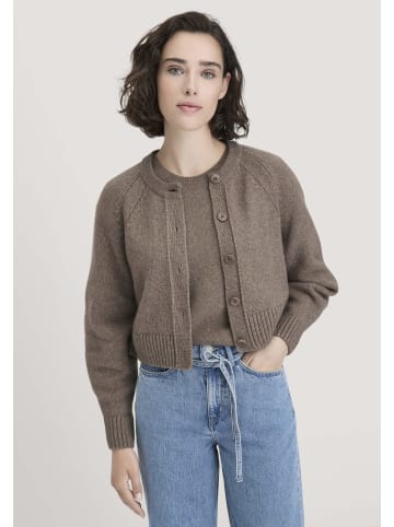 Hessnatur Strick Jacke Relaxed Cropped in camel