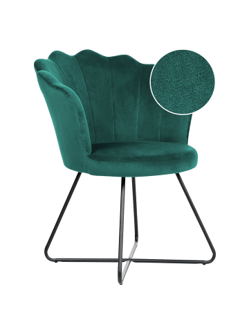 Beliani Sessel LOVELOCK in Grün/Schwarz - (W) 67 x (H) 86 x (L) 70 cm