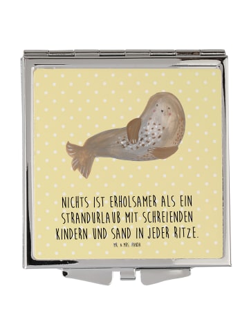 Mr. & Mrs. Panda Kleiner Spiegel Sommerchaos mit Spruch in Gelb Pastell