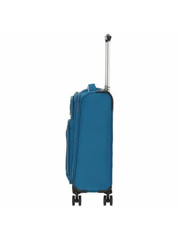 D&N Travel Line 9204 - 4-Rollen-Kabinentrolley S 55 cm (grau) in blau