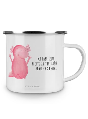Mr. & Mrs. Panda Blechtassen Axolotl Hurra mit Spruch in Weiß