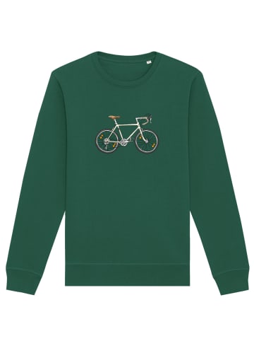 wat? Apparel Sweatshirt Doodle bike in Bottle Green