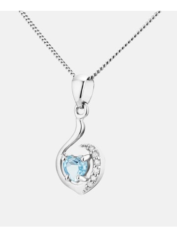 Diamant L'éternel Halskette aus 375 Weißgold mit 0.31 Karat Diamant mit Topas