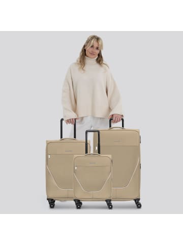 Stratic taska 4 Rollen Kofferset 3-teilig mit Dehnfalte in taupe
