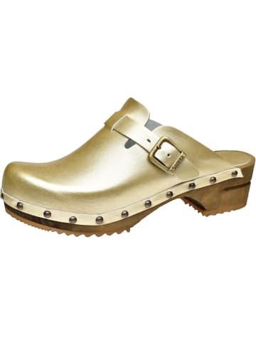 Sanita Comfortwear Clog "Wood-Krisla Open" in Gold
