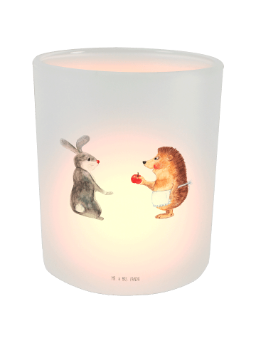 Mr. & Mrs. Panda Teelichthalter Glas Hase Igel ohne Spruch in Transparent