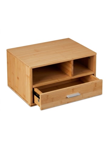 relaxdays Schreibtisch Organizer in Natur - (B)40 x (H)22 x (T)31 cm