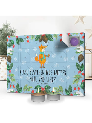 Mr. & Mrs. Panda Duftkerzen Adventskalender Fuchs Keks mit Spruch in Eisblau