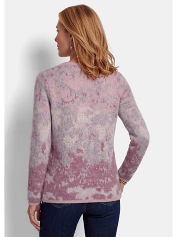 GOLDNER Langarm Jacquard-Pullover mit Muster in altrosé / gemustert