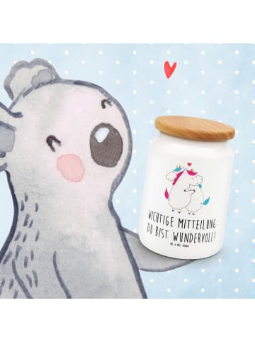 Mr. & Mrs. Panda Keksdose Einhorn Mitteilung mit Spruch in Weiß