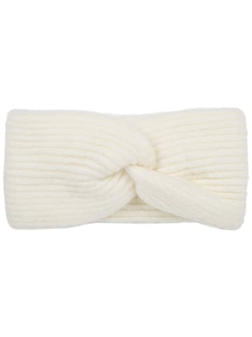 styleBREAKER Strick Stirnband mit Perlrippen Muster und Knoten in Creme