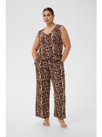 KAFFE curve Bluse ärmellos KCvilana Regular fit in Naturel Leopard Print