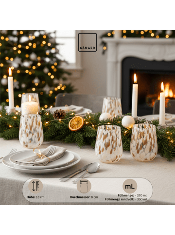 Sänger TRINKGLÄSER CURACAO - 4 teilig - weiß/beige/braun