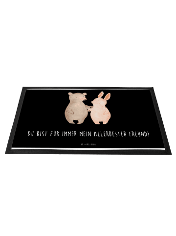 Mr. & Mrs. Panda teppichmatte Bär und Hase Umarmen mit Spruch in Schwarz