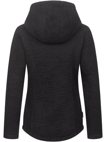 ragwear Kapuzenstrickjacke Lyshka Melange in Black