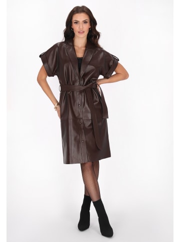 faina Women Dress in coffee brown