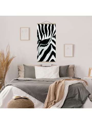 WALLART Stoffbild mit Posterleisten - Zebra Crossing No.3 in Schwarz-Weiß