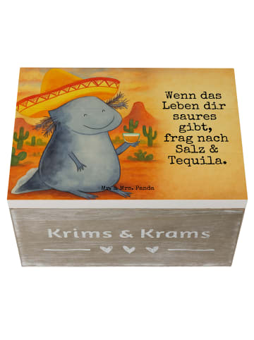 Mr. & Mrs. Panda Kiste Axolotl Tequila Design mit Spruch in Weiß