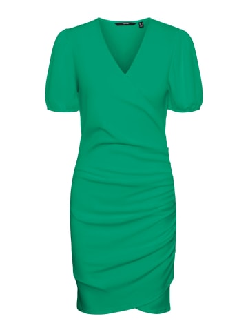 Vero Moda Blusen Midi Kurzarm Tunika Kleid Gerippt VMELISA in Grün