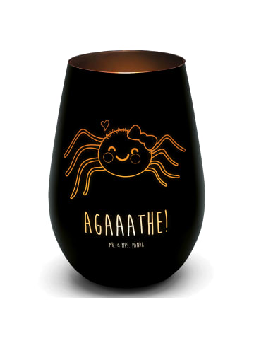 Mr. & Mrs. Panda Teelichthalter Spinne Agathe Freude mit Spruch in Schwarz