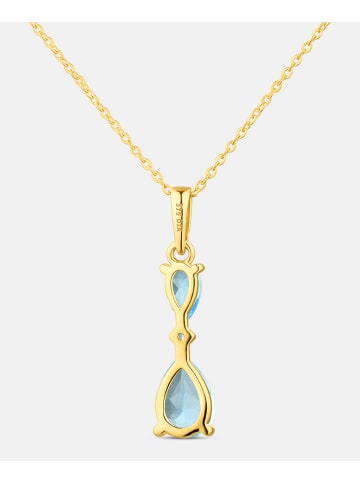 Diamant L'éternel Kette mit Anhänger, mit Blautopas, 375 Gelbgold