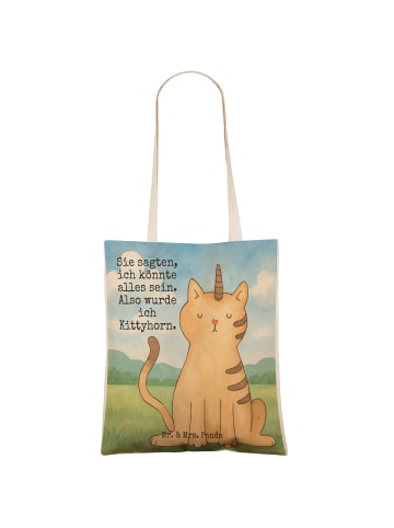 Mr. & Mrs. Panda Tasche Einhorn Katze Design mit Spruch in Weiß