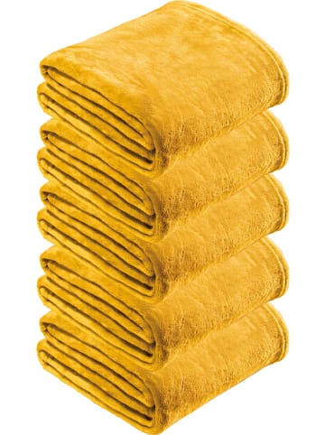 REDBEST Fleece, Microfaser Fleece Wohndecke 5er-Pack Amarillo in gelb