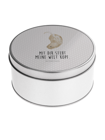 Mr. & Mrs. Panda Teedose Otter Kopfüber mit Spruch in Grau Pastell