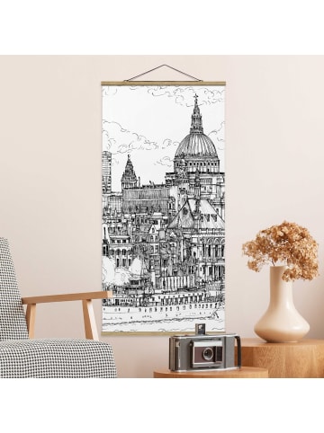 WALLART Stoffbild mit Posterleisten - Stadtstudie - Dom in Creme-Beige