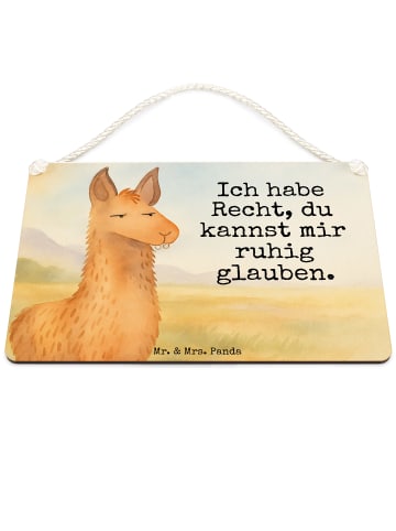Mr. & Mrs. Panda Schild Lamakopf Genervt Design mit Spruch in Weiß