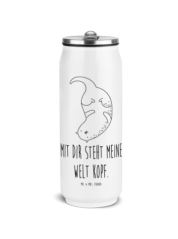 Mr. & Mrs. Panda Thermoflasche Otter Kopfüber mit Spruch in Weiß