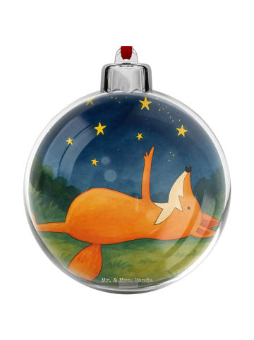 Mr. & Mrs. Panda Weihnachtskugel Fuchs Sterne Design ohne Spruch in Weiß
