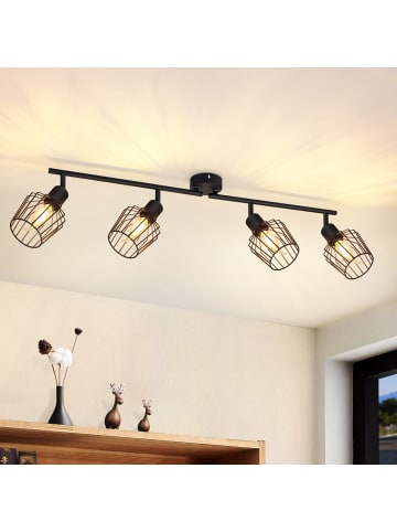 ZMH Deckenleuchte in schwarz 4-flammige E14 Schwenkbar Vintage Deckenspot