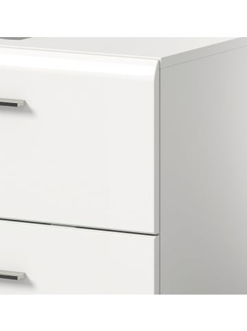 Inn.Furn Badmöbel-Set weiß Hochglanz, Badkombination 2-teilig 60 cm