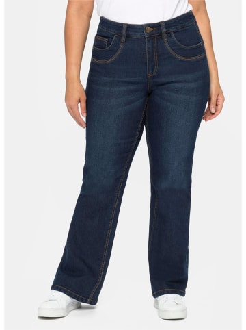 sheego Bootcut-Jeans in dark blue denim