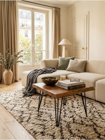 KADIMA DESIGN Design Couchtisch Massivholz Tisch Baumkante 56 x 38 x 51 cm